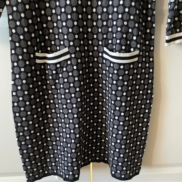 Boden Polka Dot Black and Gray Sweater Dress Size 16 - Picture 12 of 16